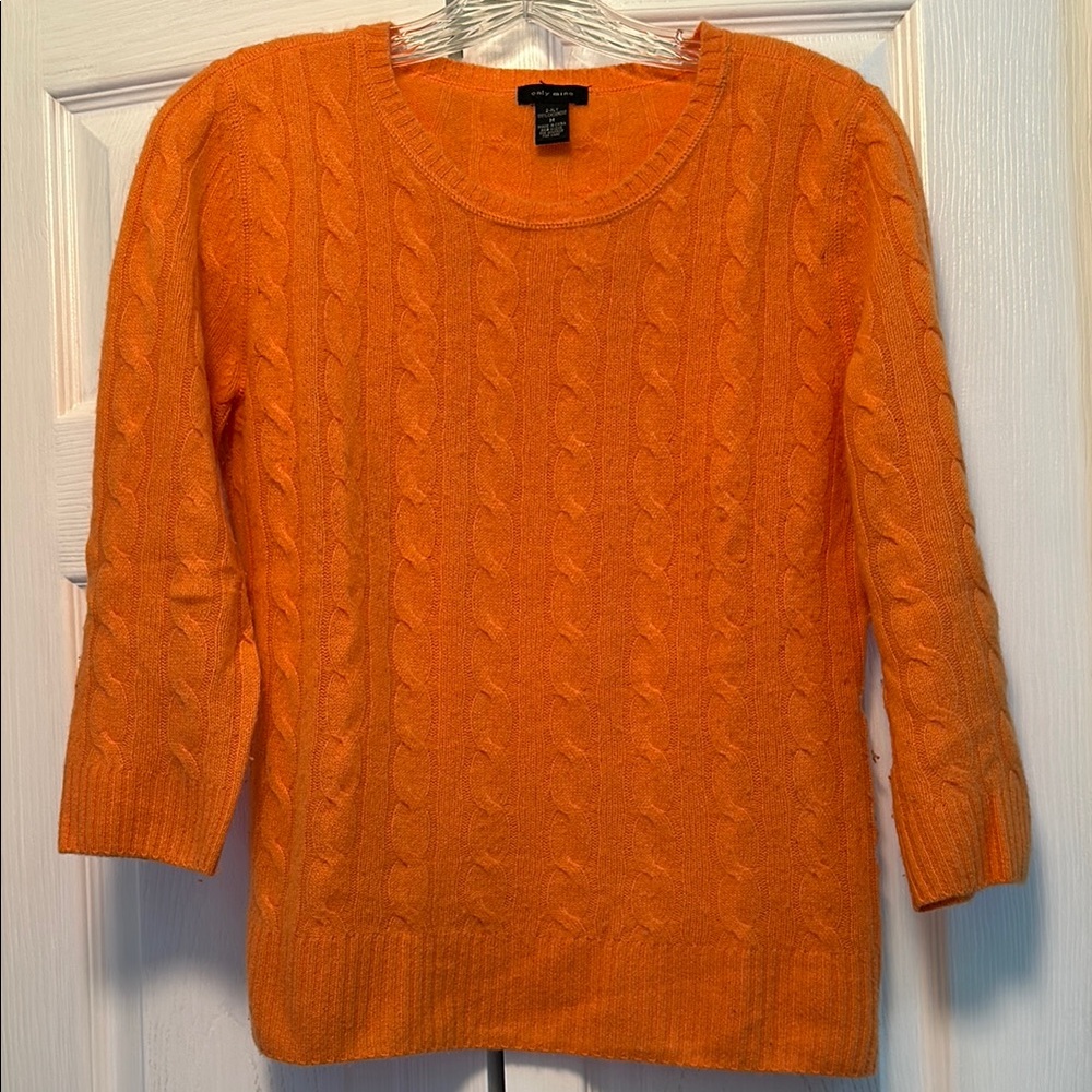 Orange Cashmere Women’s Cable Knit Sweater
